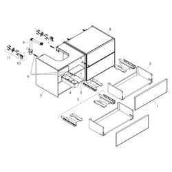 Hansgrohe Xevolos E Waschtischunterschrank Sandbeige Matt 1370x550mm, 4 SK für Kons... HANSGROHE-54240660 4059625634479 (Abb. 1)