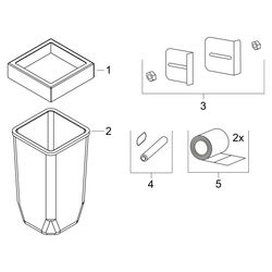 hansgrohe XtraStoris Rock Einbau Abfalleimer Edelstahl gebürstet mit befliesbarer T... HANSGROHE-56063800 4059625489345 (Abb. 1)