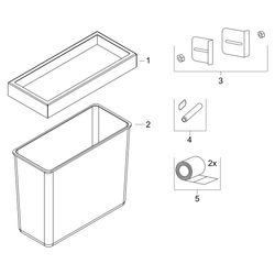Hansgrohe XtraStoris Rock Einbau Abfalleimer mit befliesbarer Tür 300x300x140mm, Ma... HANSGROHE-56090700 4059625488799 (Abb. 1)