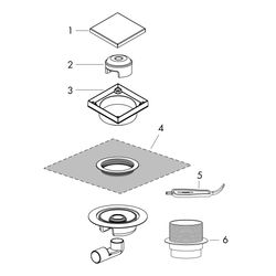 hansgrohe RainDrain Spot Komplettset Punktablauf 150x150mm rückseitig befliesbar, E... HANSGROHE-56112800 4059625348697 (Abb. 1)