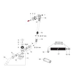 hansgrohe Exafill S Grundkörper Wanneneinlauf, Ablauf-, Überlaufgarnitur für Normal... HANSGROHE-58115180 4011097433103 (Abb. 1)