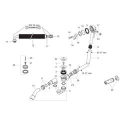 hansgrohe Exafill Grundkörper Wanneneinlauf, Ablauf-, Überlaufgarnitur für Normalwa... HANSGROHE-58125180 4011097140223 (Abb. 1)