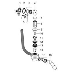 Hansgrohe Exafill Komplettset Wanneneinlauf Ab-, Überlaufgarnitur, 50mm, 23l/min, C... HANSGROHE-58130000 4059625514207 (Abb. 1)