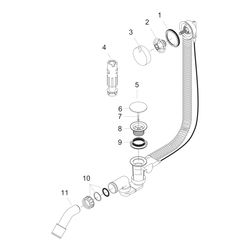 hansgrohe Flexaplus S Ablaufgarnitur und Überlaufgarnitur Komplettset Chrom flexibl... HANSGROHE-58150000 4011097492650 (Abb. 1)