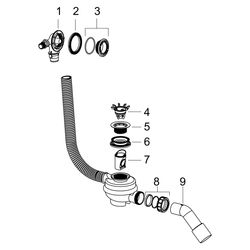Hansgrohe Ab-, Überlaufgarnitur Tubset universal, 50mm, Polypropylen/ABS, 58152180... HANSGROHE-58152180 4059625514184 (Abb. 1)
