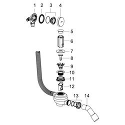 Hansgrohe Ab-, Überlaufgarnitur Flexaplus 58154XXX, 50mm, PP/ABS, Chrom, 58154000... HANSGROHE-58154000 4059625514177 (Abb. 1)