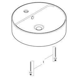 hansgrohe Xuniva S Aufsatzwaschtisch 450x450mm mit Hahnloch und Überlauf, Weiß... HANSGROHE-60169450 4059625475720 (Abb. 1)