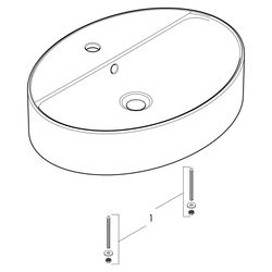 hansgrohe Xuniva D Aufsatzwaschtisch 600x450mm mit Hahnloch und Überlauf, Weiß... HANSGROHE-60170450 4059625475768 (Abb. 1)
