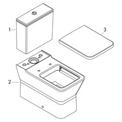 Hansgrohe EluPura Original Q Stand-WC Set 640 AquaChannel Flush, aufgesetztem Spülk... HANSGROHE-60206450 4059625479049 (Abb. 1)