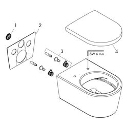 hansgrohe EluPura S Wand WC Set 540 AquaFall Flush, HygieneEffect mit WC-Sitz mit S... HANSGROHE-62021450 4059625479599 (Abb. 1)