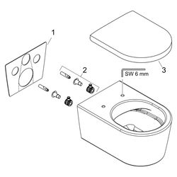 Hansgrohe EluPura S Wand WC Set AquaHelix Flush, HygieneEffect, WC-Sitz, SoftClose,... HANSGROHE-62055450 4059625618561 (Abb. 1)