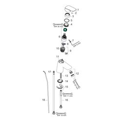 hansgrohe Logis Einhebel-Waschtischmischer 70mm 5l/min Mattschwarz mit Zugstangen-G... HANSGROHE-71070670 4059625460511 (Abb. 1)