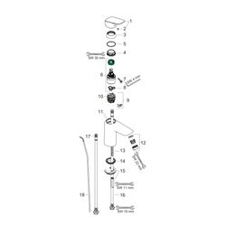 hansgrohe Logis Einhebel-Waschtischmischer 100mm 5l/min Mattschwarz mit Zugstangen-... HANSGROHE-71100670 4059625461457 (Abb. 1)