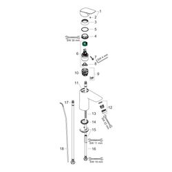 hansgrohe Logis Einhebel-Waschtischmischer 100mm 5l/min CoolStart, Mattschwarz mit ... HANSGROHE-71102670 4059625461501 (Abb. 1)