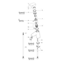 hansgrohe Logis Einhebel-Waschtischmischer 100mm 5l/min CoolStart Chrom ohne Garnit... HANSGROHE-71103000 4011097738550 (Abb. 1)