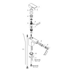 hansgrohe Vernis Shape Einhebel-Bidetmischer 4,8l/min Chrom mit Zugstangen-Garnitur... HANSGROHE-71211000 4059625325346 (Abb. 1)