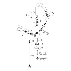 hansgrohe Logis 2-Griff Waschtischarmatur 150mm, ohne Garnitur, Chrom... HANSGROHE-71221000 4011097738413 (Abb. 1)