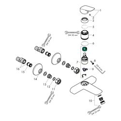 hansgrohe Logis Einhebel-Waschtischmischer Aufputz 5l/min für Wandmontage, Chrom... HANSGROHE-71225000 4011097769981 (Abb. 1)
