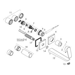 hansgrohe Logis Einhebel-Waschtischmischer Unterputz 5l/min Fine Chrom mit 206mm Au... HANSGROHE-71256000 4059625356111 (Abb. 1)