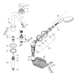 hansgrohe Logis 3-Loch Einhebel-Wannenrandmischer für Secuflex, Chrom... HANSGROHE-71310000 4011097738338 (Abb. 1)