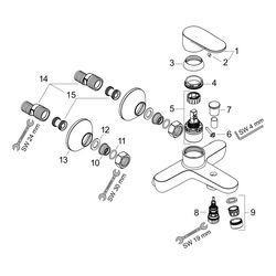 hansgrohe Vernis Blend Einhebel-Wannenmischer Aufputz 22,5l/min, Mattschwarz... HANSGROHE-71440670 4059625326428 (Abb. 1)