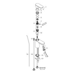hansgrohe Vernis Blend Einhebel-Waschtischmischer 100mm 5l/min Chrom mit Zugstangen... HANSGROHE-71551000 4059625316207 (Abb. 1)