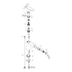 hansgrohe Talis E Einhebel-Bidetmischer 5l/min Chrom mit Push-Open Garnitur... HANSGROHE-71721000 4011097770802 (Abb. 1)