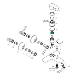 hansgrohe Talis E Einhebel-Wannenmischer Aufputz 19,2l/min, Chrom... HANSGROHE-71740000 4011097770864 (Abb. 1)