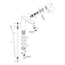 Hansgrohe Talis E Einhebel-Waschtischmischer 150mm, 5l/min, Zugstangen-Ablaufgarnit... HANSGROHE-71754000 4011097782355 (Abb. 1)