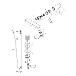 Hansgrohe Talis E Einhebel-Waschtischmischer 150mm, 5l/min, Zugstangen-Ablaufgarnit... HANSGROHE-71754140 4059625246429 (Abb. 1)