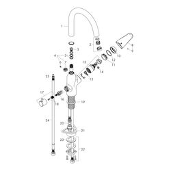 hansgrohe Focus M42 Einhebel-Küchenmischer 220mm 10l/min Geräteabsperrventil, 1jet,... HANSGROHE-71803000 4059625085066 (Abb. 1)