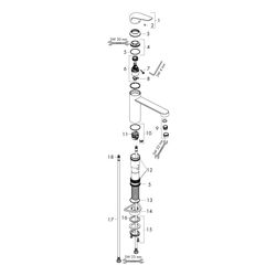 hansgrohe Focus M42 Einhebel-Küchenmischer 120mm, CoolStart, EcoSelection 12l/min, ... HANSGROHE-71805000 4059625085042 (Abb. 1)