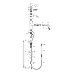 hansgrohe Focus M42 Einhebel-Küchenmischer 150mm 4,9l/min EcoSmart, Ausziehauslauf,... HANSGROHE-71865000 4059625198520 (Abb. 1)