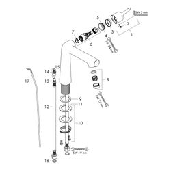 hansgrohe Talis S Einhebel-Waschtischmischer 250mm 5l/min für Aufsatzwaschtische mi... HANSGROHE-72115000 4011097782522 (Abb. 1)