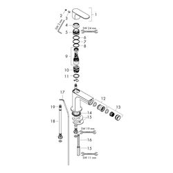 hansgrohe Rebris S Einhebel-Bidetmischer 5l/min Chrom mit Metall-Zugstangen-Garnitu... HANSGROHE-72212000 4059625413074 (Abb. 1)