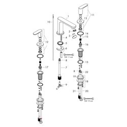 hansgrohe Rebris S 3-Loch Waschtischarmatur 110mm, mit Zugstangen-Garnitur, Chrom... HANSGROHE-72530000 4059625412596 (Abb. 1)