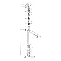 hansgrohe Rebris S Einhebel-Waschtischmischer 240mm 4l/min CoolStart Chrom EcoSmart... HANSGROHE-72590000 4059625418338 (Abb. 1)