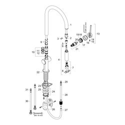 hansgrohe Talis M54, Einhebel-Küchenmischer 210mm 8l/min Chrom, 2jet Ausziehbrause... HANSGROHE-72800000 4059625255452 (Abb. 1)