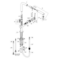 hansgrohe Talis M54, Einhebel-Küchenmischer 270mm 8l/min Schwarz/Chrom gebürstet, 1... HANSGROHE-72808340 4059625405017 (Abb. 1)