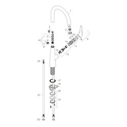 hansgrohe Talis M51, Einhebel-Küchenmischer 220mm 10l/min 1jet, Chrom... HANSGROHE-72814000 4011097823621 (Abb. 1)