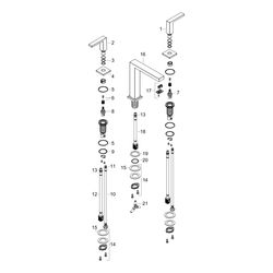 hansgrohe Tecturis E 3-Loch Waschtischarmatur 150mm 4l/min EcoSmart plus Mattweiß m... HANSGROHE-73030700 4059625483404 (Abb. 1)