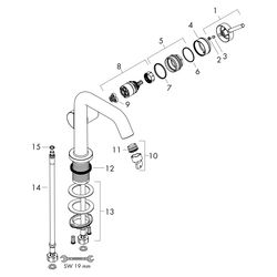 Hansgrohe Tecturis S Einhebel-Waschtischmischer 240mm, 5l/min, Fine CoolStart für A... HANSGROHE-73373670 4059625526712 (Abb. 1)