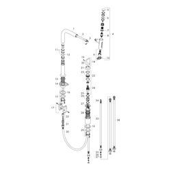 hansgrohe Metris Select M71 2-Loch Einhebel-Küchenmischer 200mm 7l/min Chrom, Auszi... HANSGROHE-73819000 4059625255629 (Abb. 1)