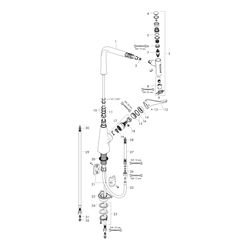 hansgrohe Metris Select M71 Einhebel-Küchenmischer 320mm 8l/min Chrom, 2jet Auszieh... HANSGROHE-73820000 4059625255605 (Abb. 1)