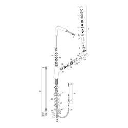 hansgrohe Metris Select M71 Einhebel-Küchenmischer 240mm 7l/min Chrom, 2jet Auszieh... HANSGROHE-73822000 4059625255582 (Abb. 1)