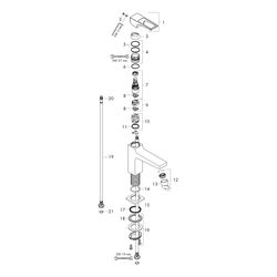 hansgrohe Metropol Einhebel-Waschtischmischer 110mm 5l/min Chrom Ausladung 135mm, B... HANSGROHE-74507000 4011097813103 (Abb. 1)