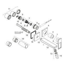 hansgrohe Metropol Einhebel-Waschtischmischer Unterputz 5l/min Chrom, 225mm Auslauf... HANSGROHE-74526000 4011097835099 (Abb. 1)