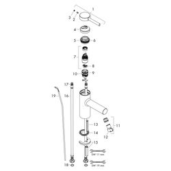 Hansgrohe Zesis S Einhebel-Waschtischmischer 70mm, DN 15, CoolStart, mit Zugstangen... HANSGROHE-74710000 4059625563137 (Abb. 1)