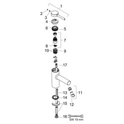Hansgrohe Standventil Zesis S 70, DN 15, G 1/2", mit Hebelgriff, ohne Ablaufgarnitu... HANSGROHE-74713000 4059625557785 (Abb. 1)