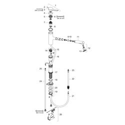 Hansgrohe Zesis M33 Einhebel-Küchenmischer 150mm, 8,2l/min, Ausziehbrause, 2jet, sB... HANSGROHE-74803670 4059625340158 (Abb. 1)